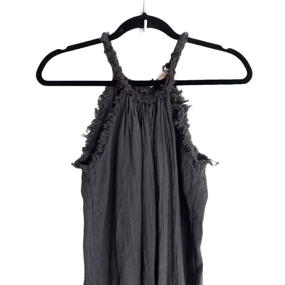 SUNFLOWER Italy Linen Cotton Sleeveless Halter Maxi Dress Grey XS - Picture 3 of 8